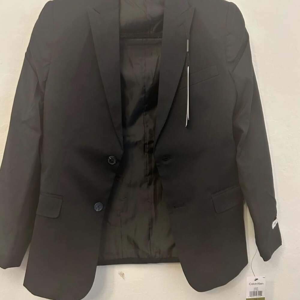 Calvin Klein Suit Jacket Size 14 Black Blazer New with Tags